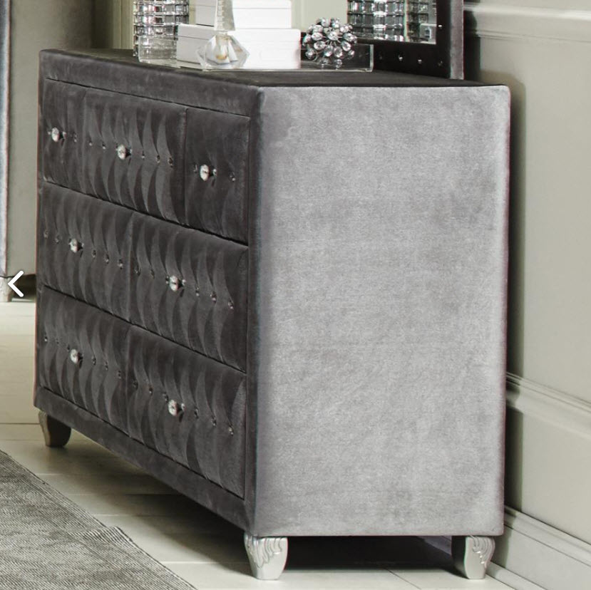 Deanna Black Velvet Dresser